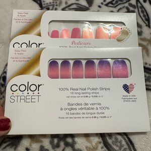 2 Retired Color Street Sets: Strawberry Sunrise and Til the Glitter End